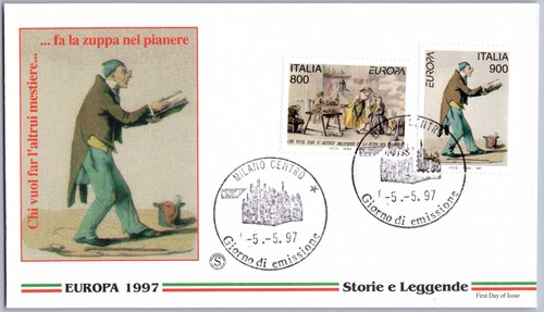 Italia fdc europa 1997 storie - europa,