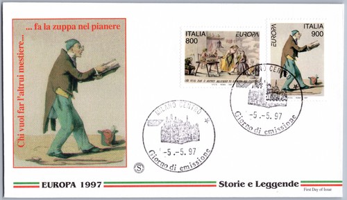 Italia fdc europa 1997 - italia, storie